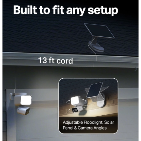 TP-Link Outdoor Solar-Powered Wi-Fi Floodlight Pan/Tilt Camera Tapo C615F KIT - Image 3