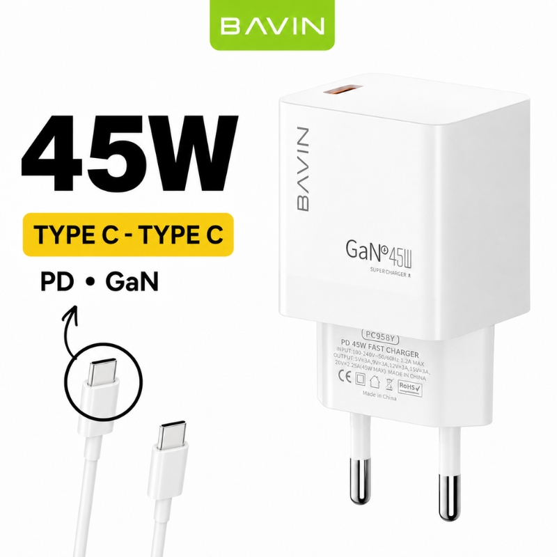 BAVIN PC958Y kucni punjac PD 45W GAN TYPE C